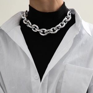 Zara Punk Simple Short Necklace Men Gold Color Acrylic Chocker Fashion Jewelry